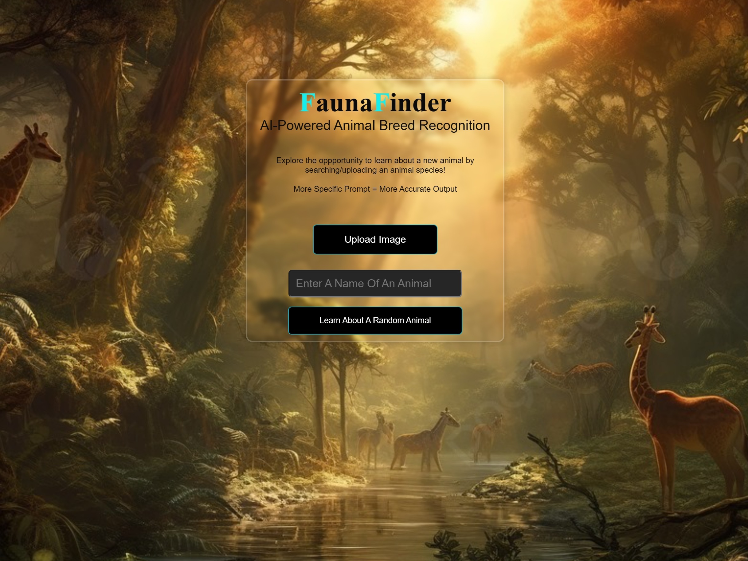 FaunaFinder (MakeUC 2023)